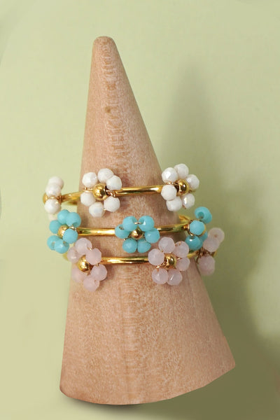 18K STAINLESS STEEL TARNISH FREE FLOWER RINGS | 40R122