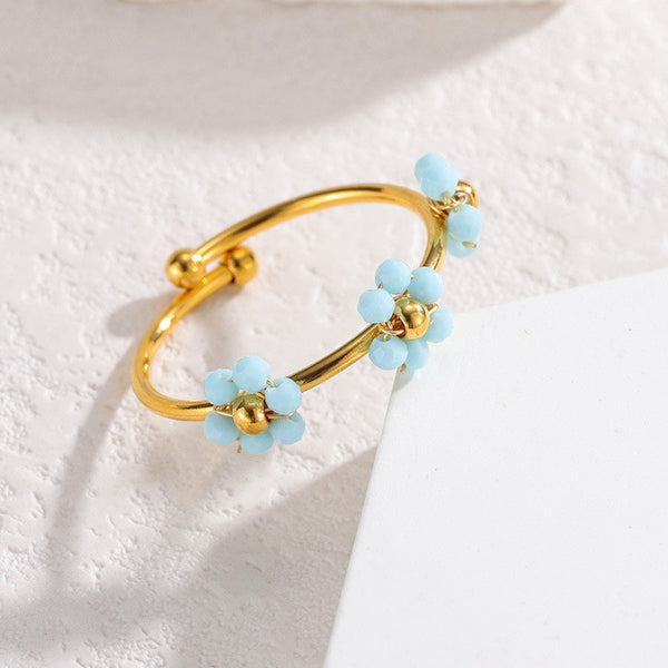 18K STAINLESS STEEL TARNISH FREE FLOWER RINGS | 40R122