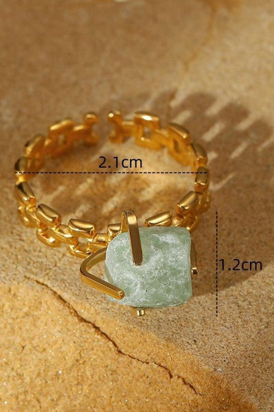 Earthy Natural Stone Gold Watch Band | 40R124