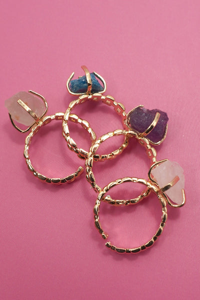 Earthy Natural Stone Gold Watch Band | 40R124