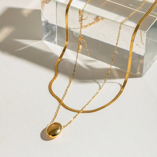 18K STAINLESS STEEL TARNISH FREE LAYERED NECKLACE | 40NK9550
