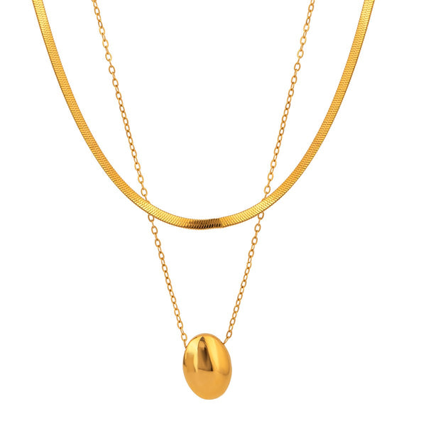 18K STAINLESS STEEL TARNISH FREE LAYERED NECKLACE | 40NK9550