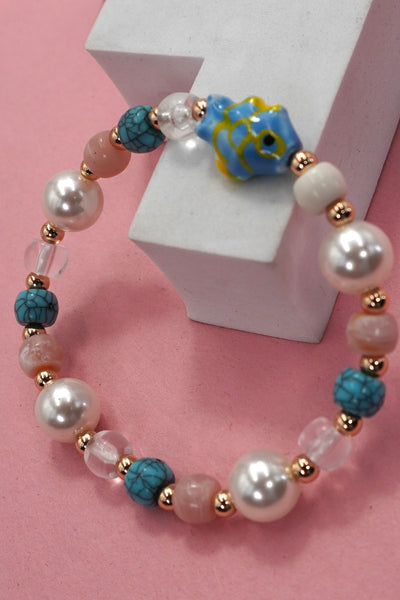 MULTI BEADED PORCELAIN FISH CERAMIC BRACELETS | 80B1365