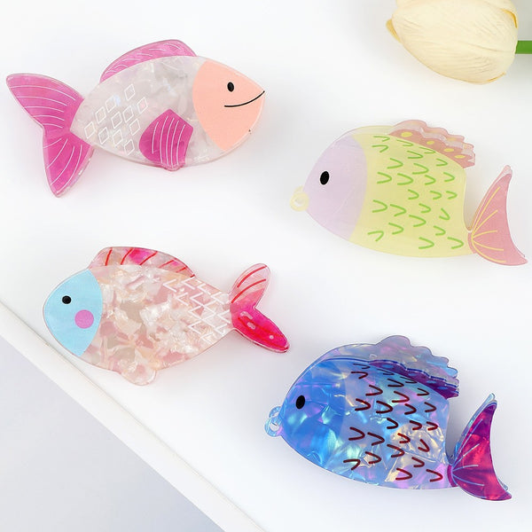 JUMBO VIBRANT OCEAN SEA FISH HAIR CLAW CLIPS | 40H987