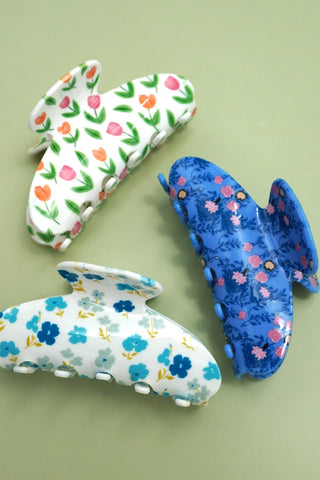 FLORAL FLOWER COTTAGECORE HAIR CLAW CLIPS | 40H988