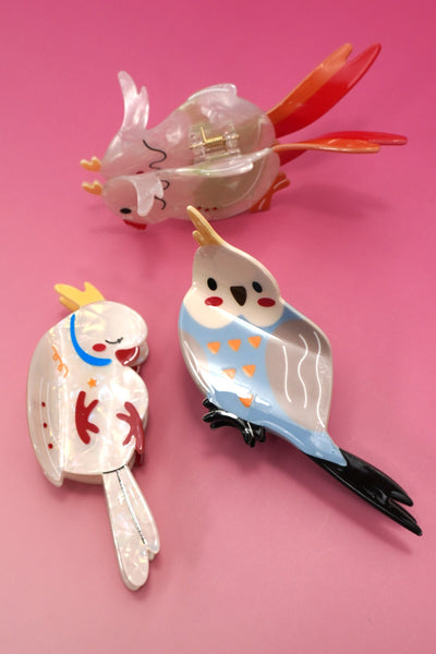 JUMBO VIBRANT BIRD HAIR CLAW CLIPS | 40H989