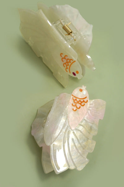 BEACH OCEAN PVC SEASHELL FISH HAIR CLAW CLIPS | 40H992