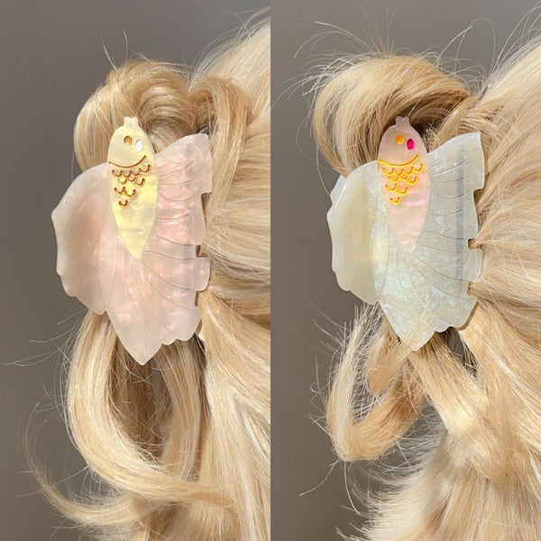 BEACH OCEAN PVC SEASHELL FISH HAIR CLAW CLIPS | 40H992