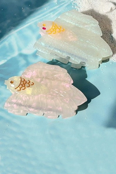 BEACH OCEAN PVC SEASHELL FISH HAIR CLAW CLIPS | 40H992
