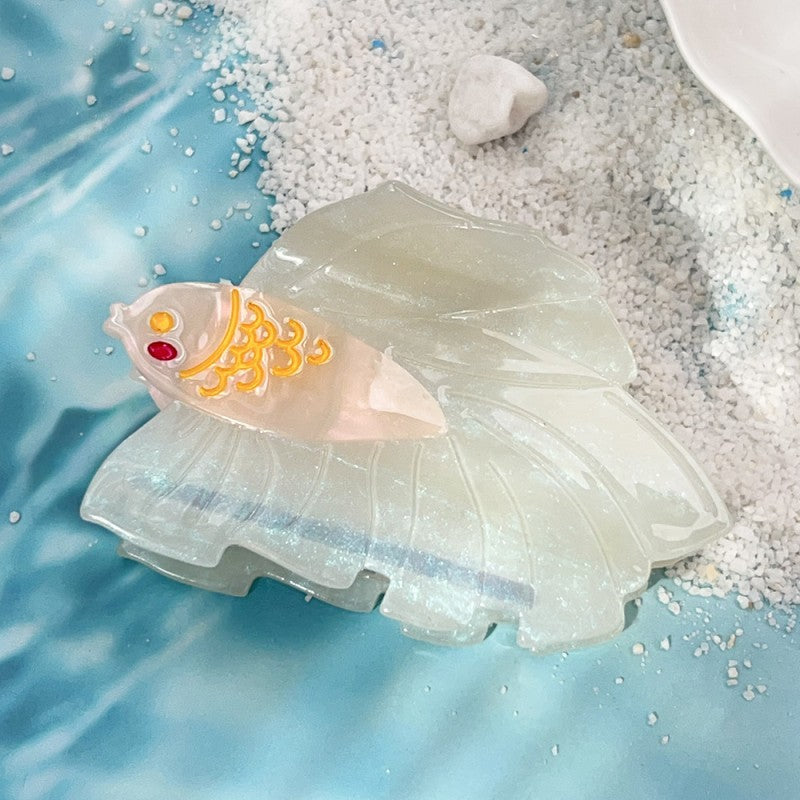 BEACH OCEAN PVC SEASHELL FISH HAIR CLAW CLIPS | 40H992