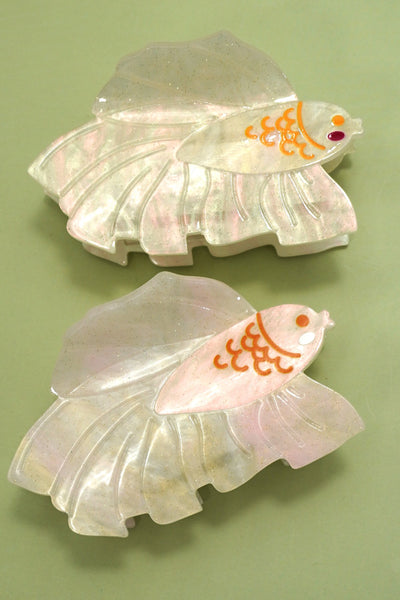 BEACH OCEAN PVC SEASHELL FISH HAIR CLAW CLIPS | 40H992