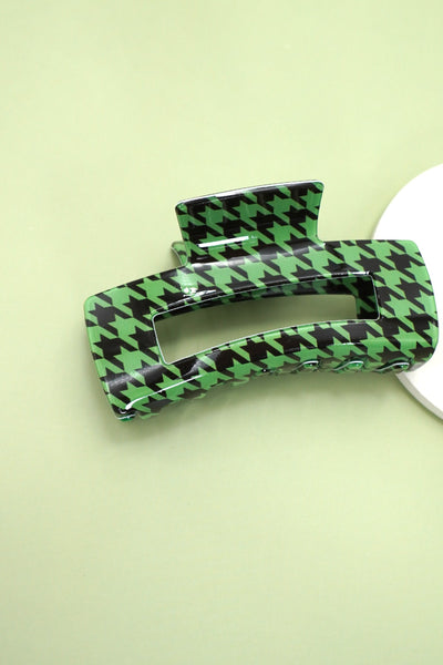 JUMBO MODERN CHECKER DESIGN HAIR CLAW CLIPS | 40H996