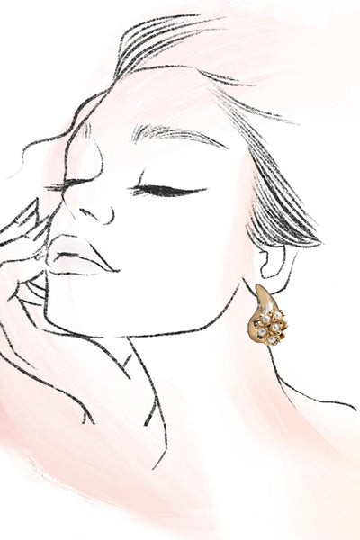 CLUSTER FLORAL PEARL TEAR DROP EARRINGS | 80E61227