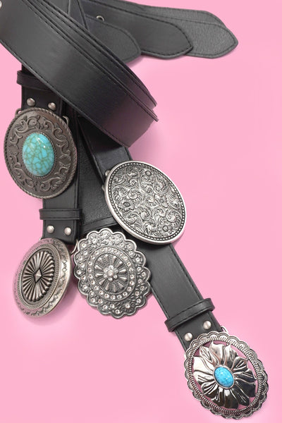 WESTERN OVAL BUCKLE FASHION LEATHER BELT | 40BT655