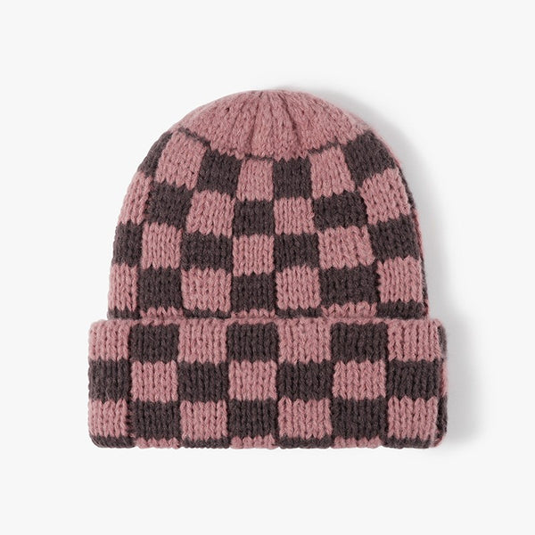 CHECKER SOFT PLUSH BEANIE HAT | 40BN917