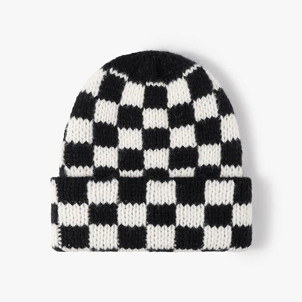 CHECKER SOFT PLUSH BEANIE HAT | 40BN917