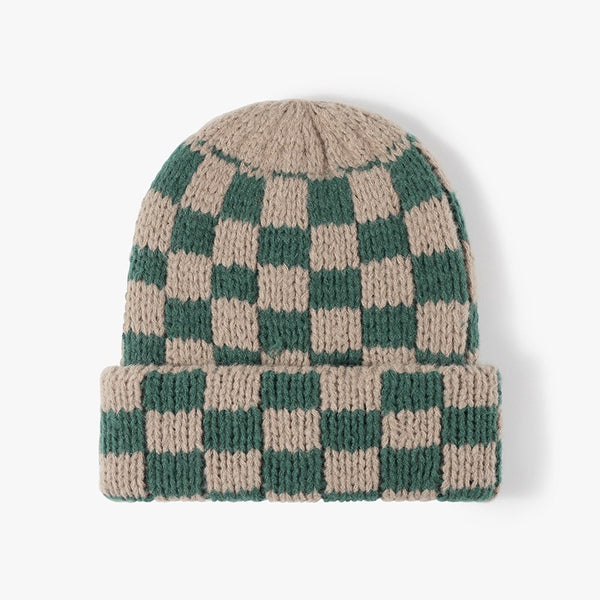 CHECKER SOFT PLUSH BEANIE HAT | 40BN917