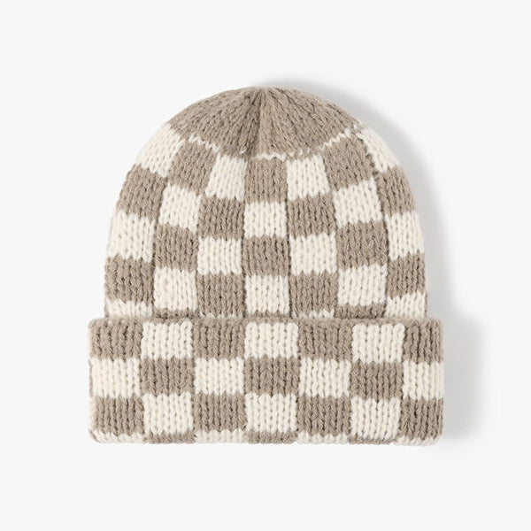 CHECKER SOFT PLUSH BEANIE HAT | 40BN917