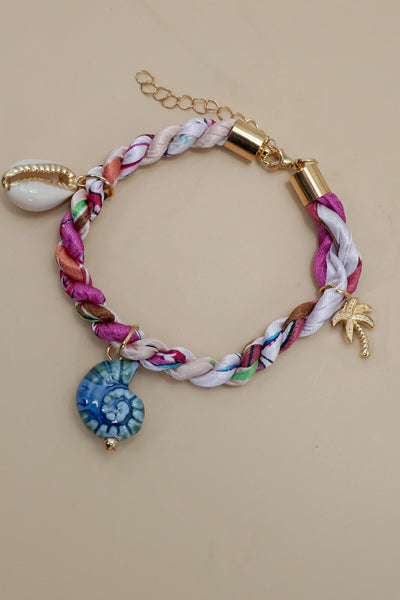 18K STAINLESS STEEL SCARF CHARM BRACELET | 40B5192