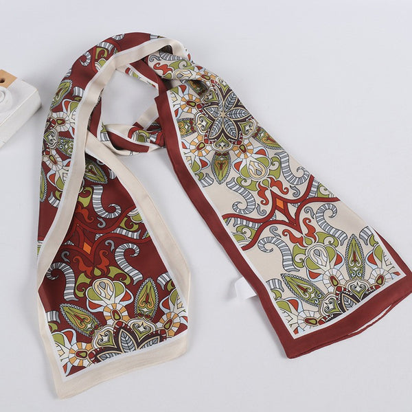 Elegant Printed Skinny Scarf Twilly & Belt Tie | 40SC742