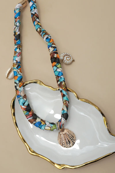 18K STAINLESS STEEL SCARF CHARM NECKLACE | 40NK9556