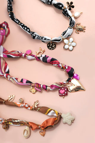 18K STAINLESS STEEL SCARF CHARM NECKLACE | 40NK9557