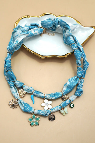 18K STAINLESS STEEL SCARF CHARM NECKLACE | 40NK9558