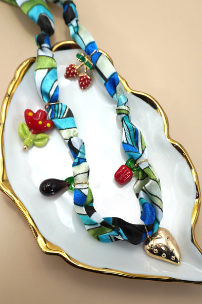 18K STAINLESS STEEL SCARF CHARM NECKLACE | 40NK9559