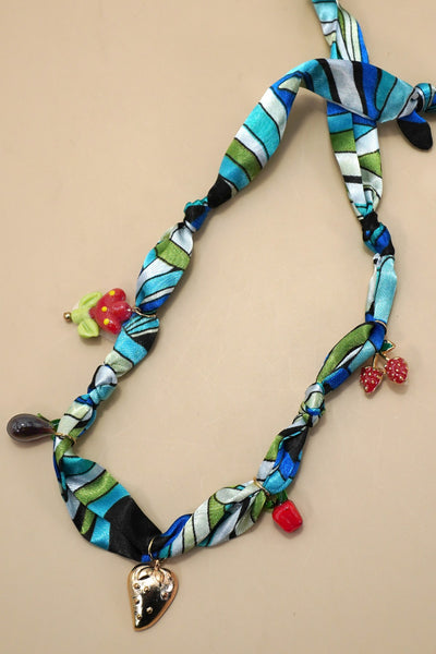 18K STAINLESS STEEL SCARF CHARM NECKLACE | 40NK9559