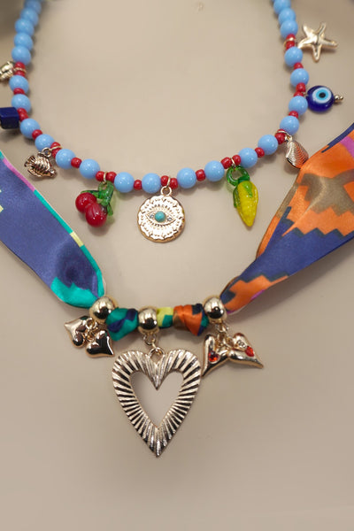 18K STAINLESS STEEL SCARF CHARM NECKLACE | 40NK9560