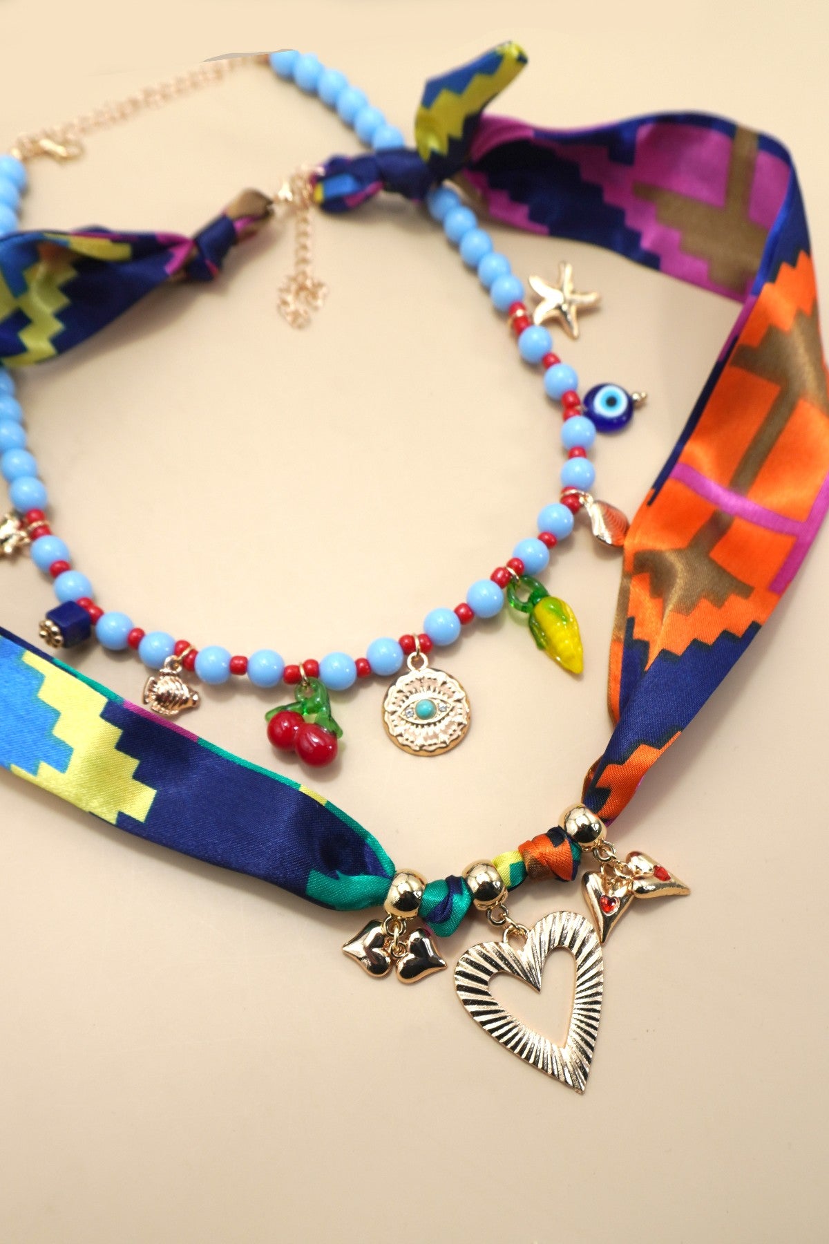 18K STAINLESS STEEL SCARF CHARM NECKLACE | 40NK9560