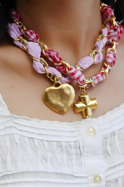 18K STAINLESS STEEL SCARF CHARM NECKLACE | 40NK9561