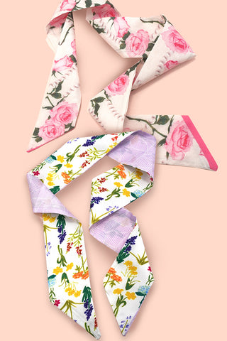 SOFT SILKY SKINNY TWILLY SCARF NECKLACE WRAP | 40SC684