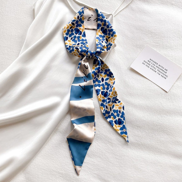 SOFT SILKY SKINNY TWILLY SCARF NECKLACE WRAP | 40SC685