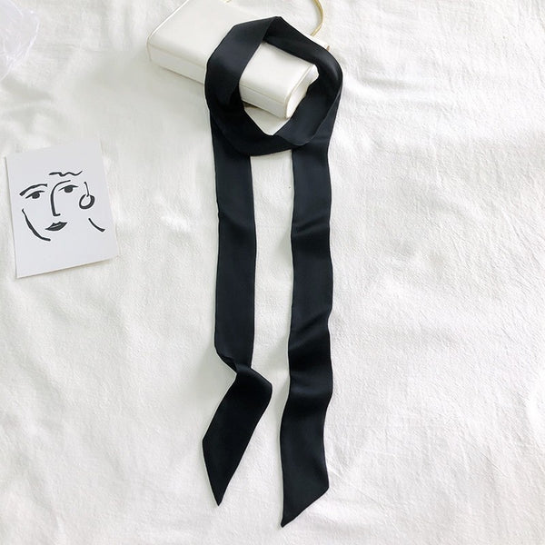 LONG SOFT SILKY SKINNY TWILLY SCARF NECKLACE WRAP | 40SC687