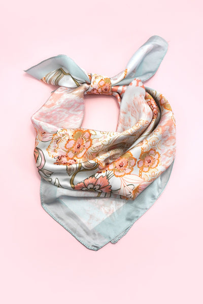 LARGE FLORAL PRINT BANDANA SCARF | 40SC682