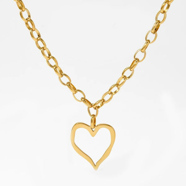 18K STAINLESS STEEL TARNISH FREE HEART NECKLACE | 40NK9564