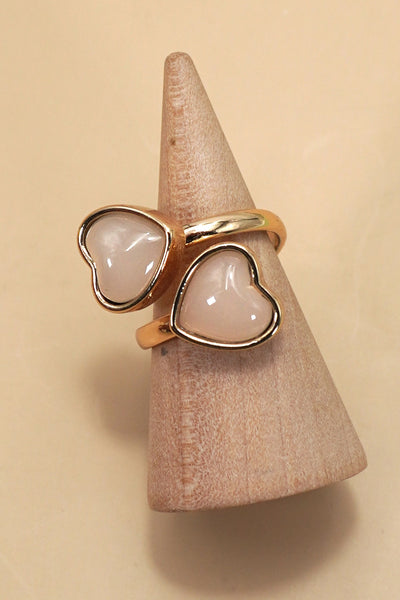 ACRYLIC DOUBLE HEART STATEMENT RING | 80R083