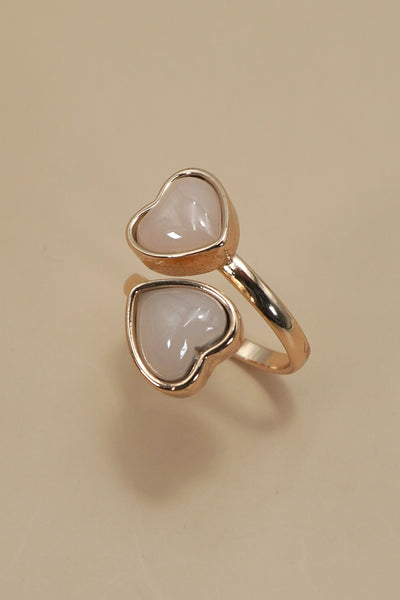 ACRYLIC DOUBLE HEART STATEMENT RING | 80R083