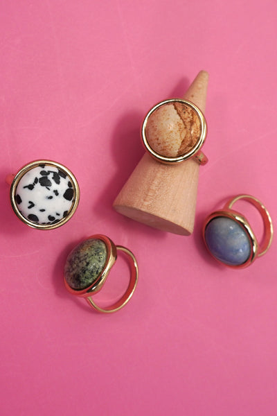 NATURAL STONE COCKTAIL STATEMENT RING | 80R084