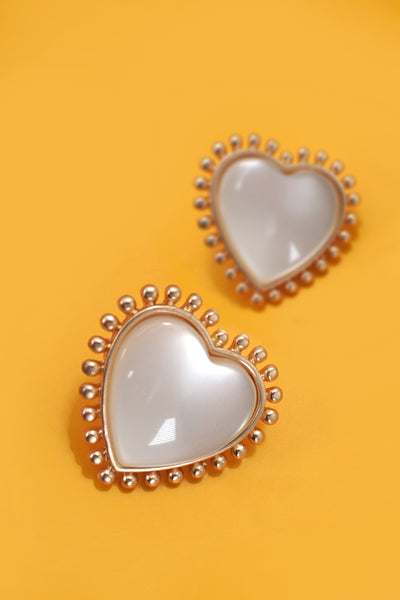 CATEYE HEART STUD EARRINGS | 80E61252