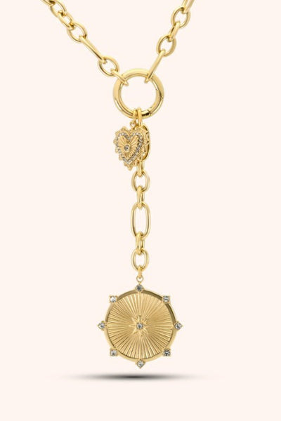 MULTI HEART CIRCLE PENDANT Y NECKLACE | 40NK9574