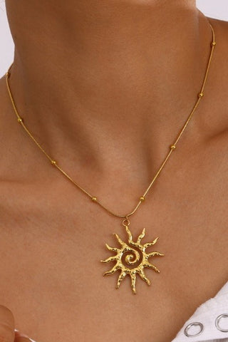 18K STAINLESS STEEL TARNISH FREE SUN NECKLACE | 40NK9572