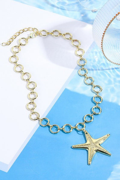 PUFFY STAR CHUNKY CHAIN STATEMENT NECKLACE | 40NK9571