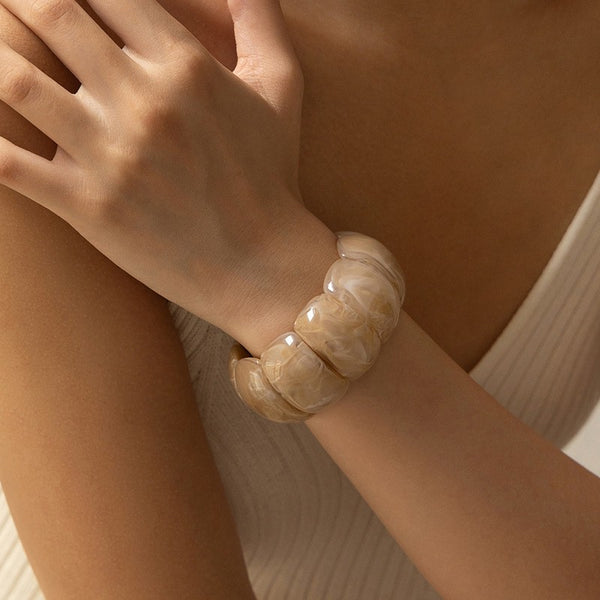 Color-Block Acrylic Stretch Cord Bracelet | 40B5195