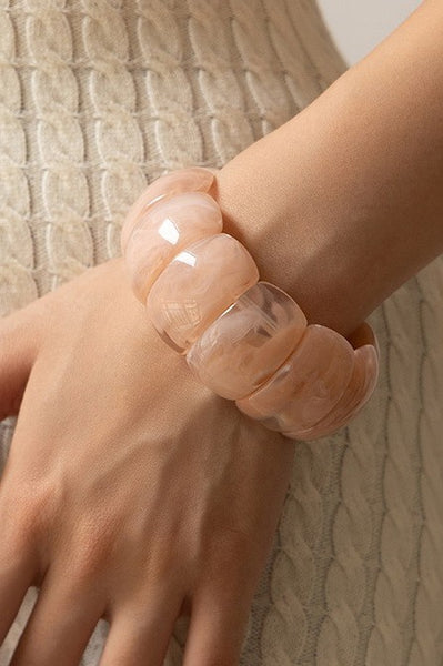 Color-Block Acrylic Stretch Cord Bracelet | 40B5195