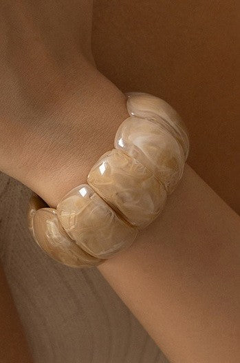 Color-Block Acrylic Stretch Cord Bracelet | 40B5195