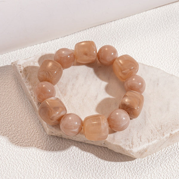 Color-Block Cube Circle Stretch Cord Bracelet | 40B5197