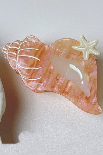 JUMBO OCEAN NAUTICAL CONCH HAIR CLAW CLIPS | 40H1001