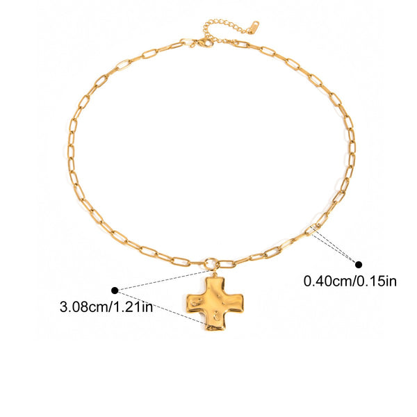 18K STAINLESS STEEL TARNISH FREE CROSS NECKLACE | 40NK9580